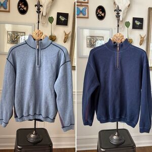 Tommy Bahama 1/4 Zip Reversible Sweater Blue L